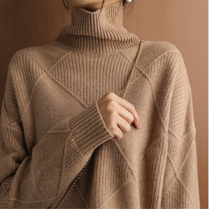 Sharon - Cosy Cable Knit Turtleneck Sweater