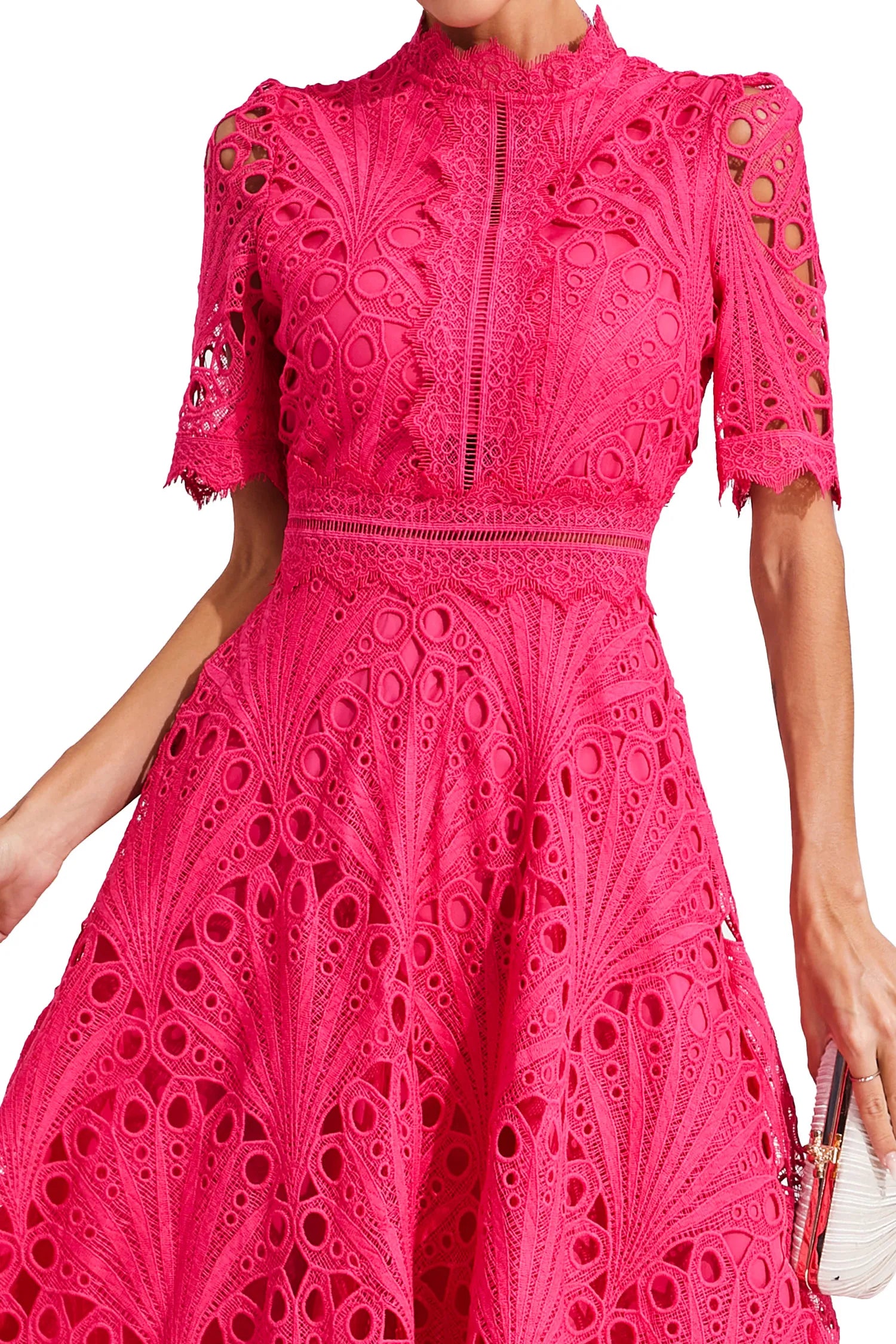 Victoria - Women's Chic Lace Midi Dress