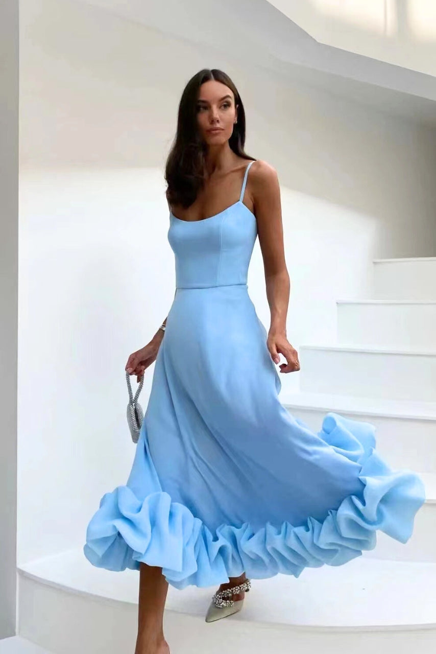 Victoria - Women's elegantes Dress for Wedding Guests with Ruffle Hem