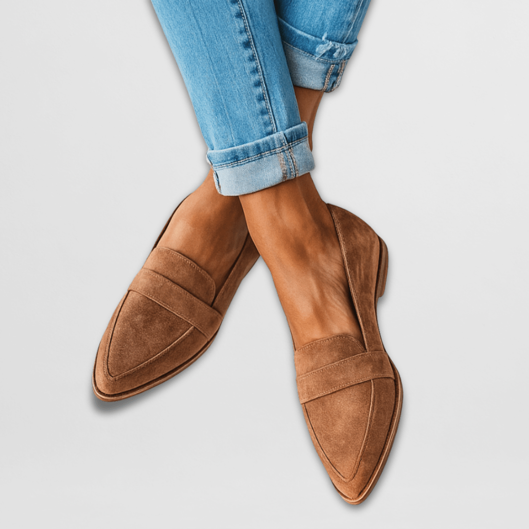 Pamela - Women's Spring Spitz Zulaufende Wildleder Loafers