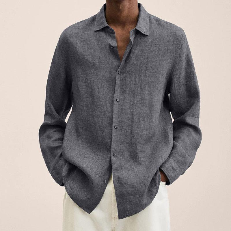 Kathleen - Men's Klassisches Long Sleeve Shirt with Button Placket