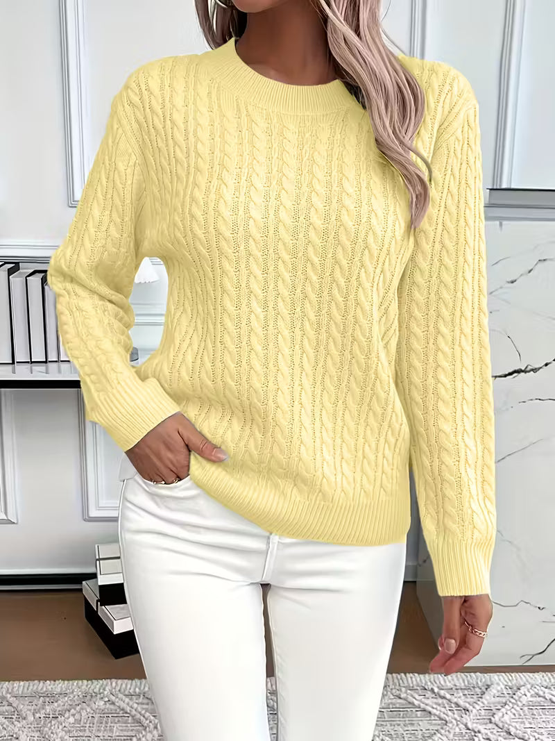 Ruby - Women's Cosy Spring-Cable Knit-Knit Sweater