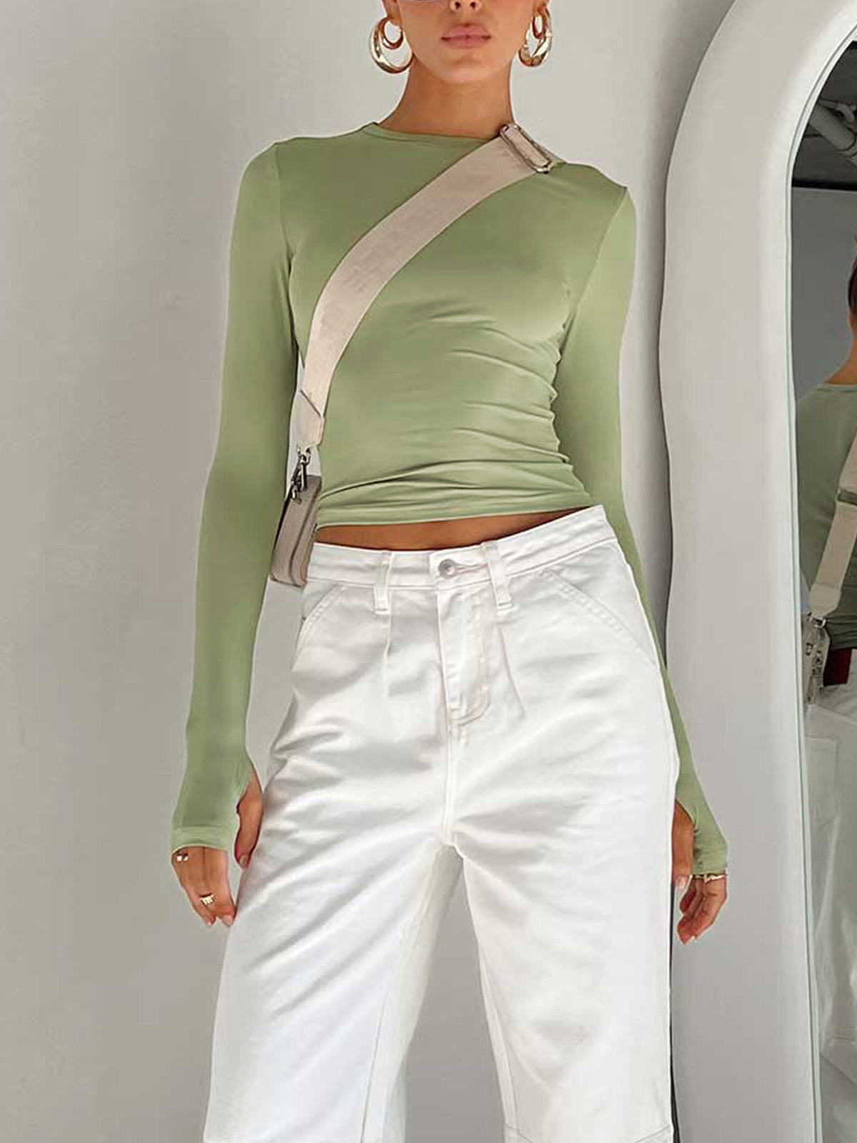 Alice - Women's Summer Long Sleeve Crop Top