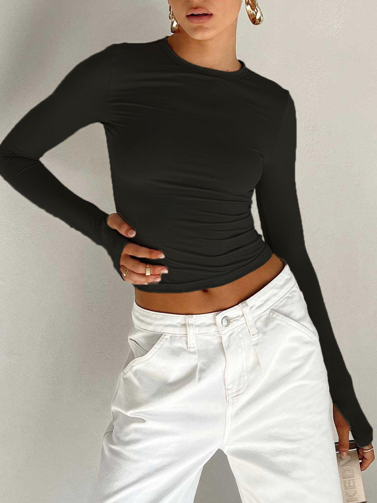 Alice - Women's Summer Long Sleeve Crop Top