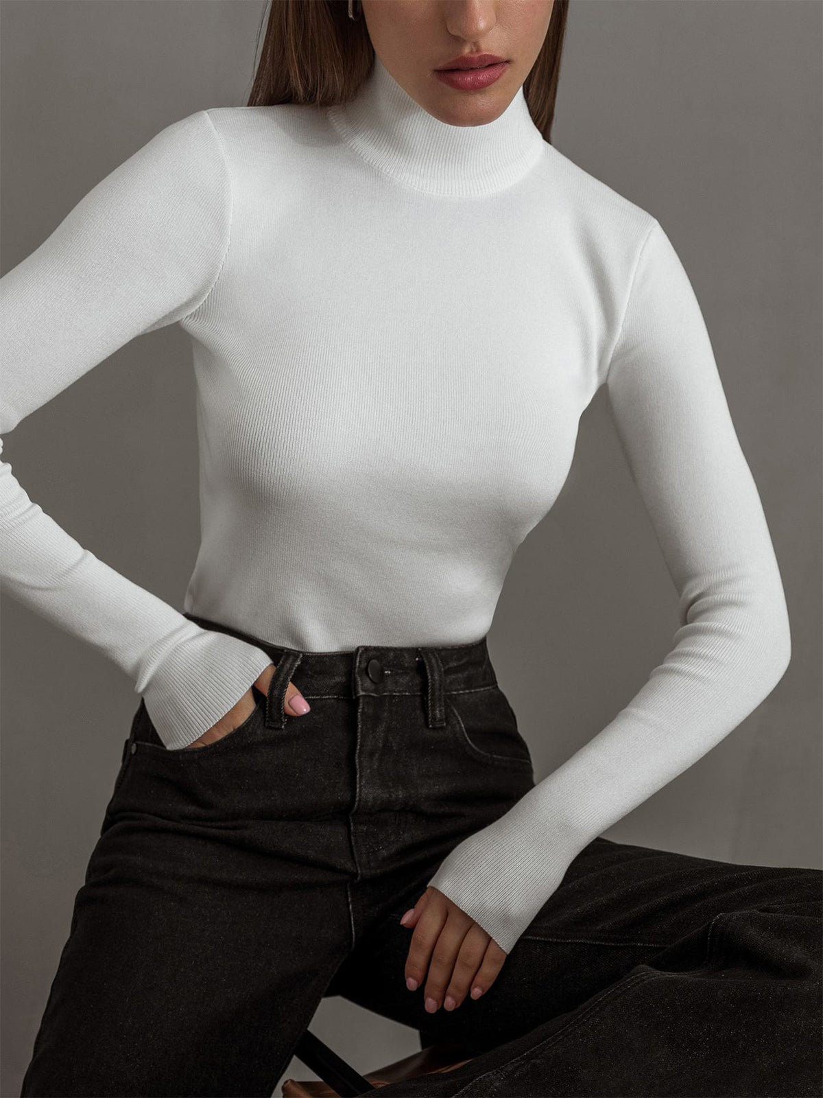 Phoebe - Women's Spring Comfortable Mock-Neck Top