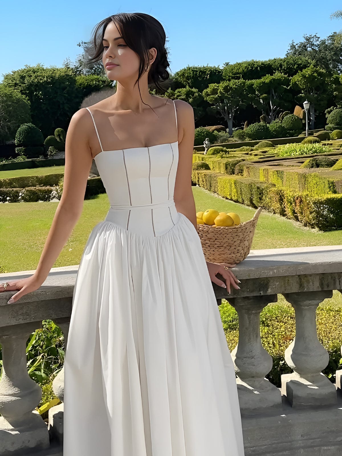 Edith - Women's Wedding Guest Elegant Corset Midi Dress