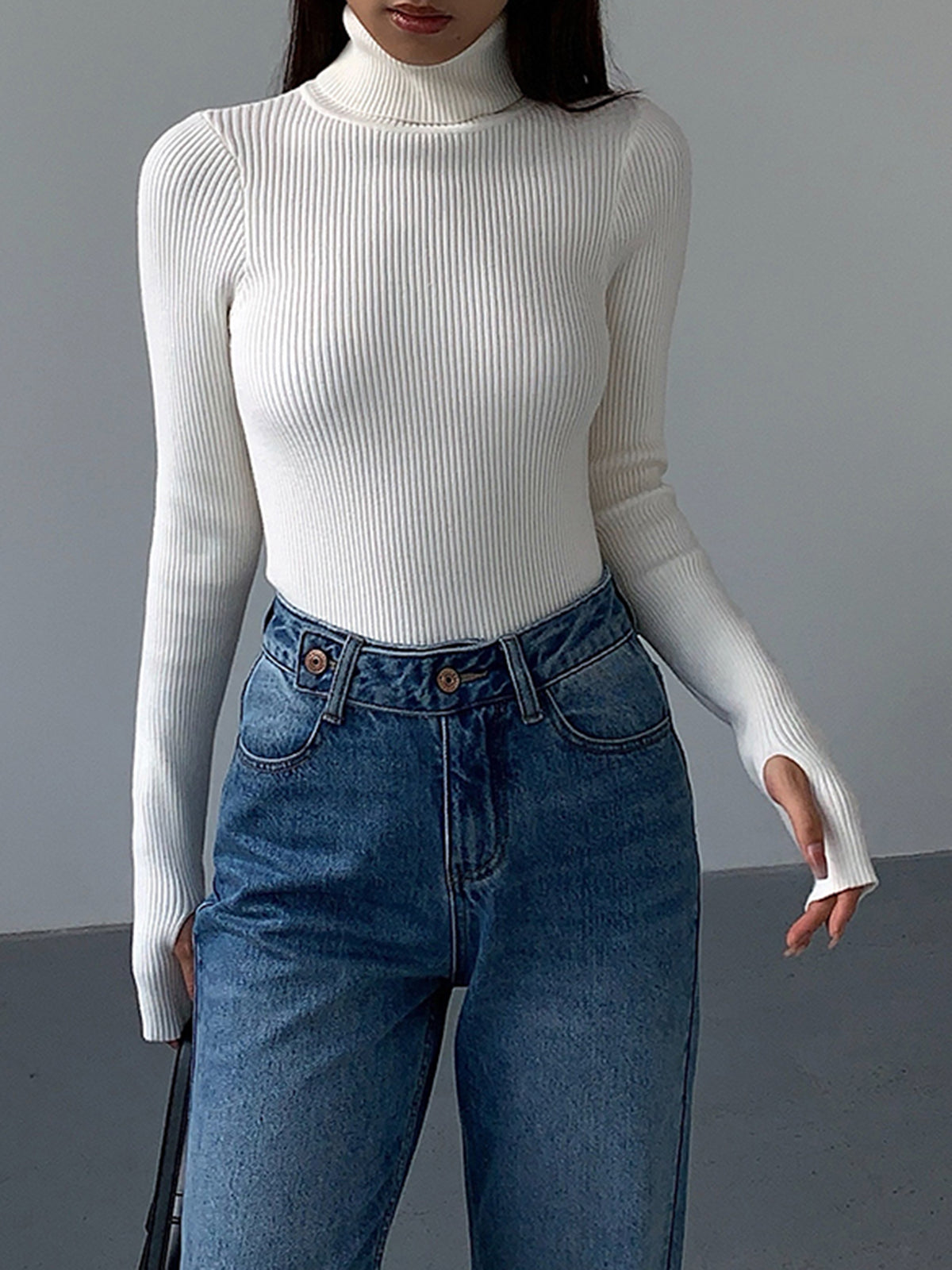 Katherine - Women's Spring Stylish Ribbed Turtleneck Sweater