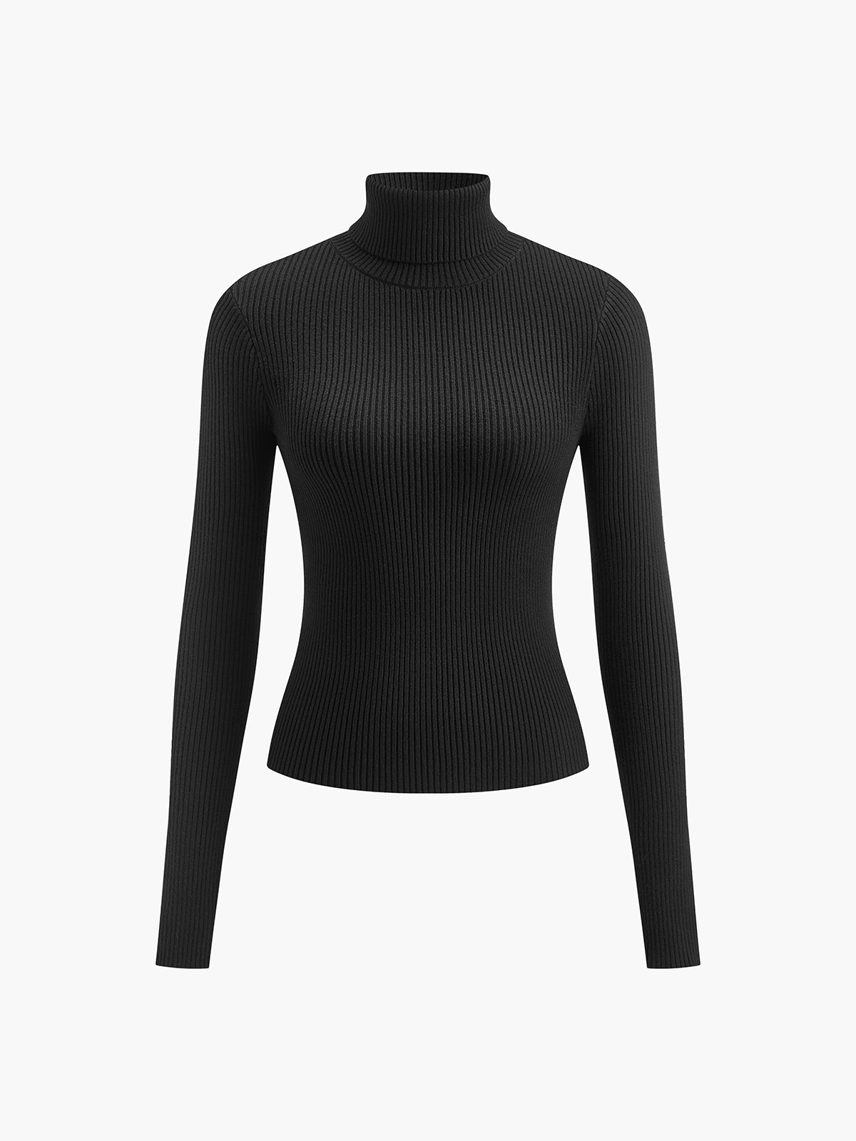 Lynne - Women's Minimalistisches Schlankes Turtleneck Top