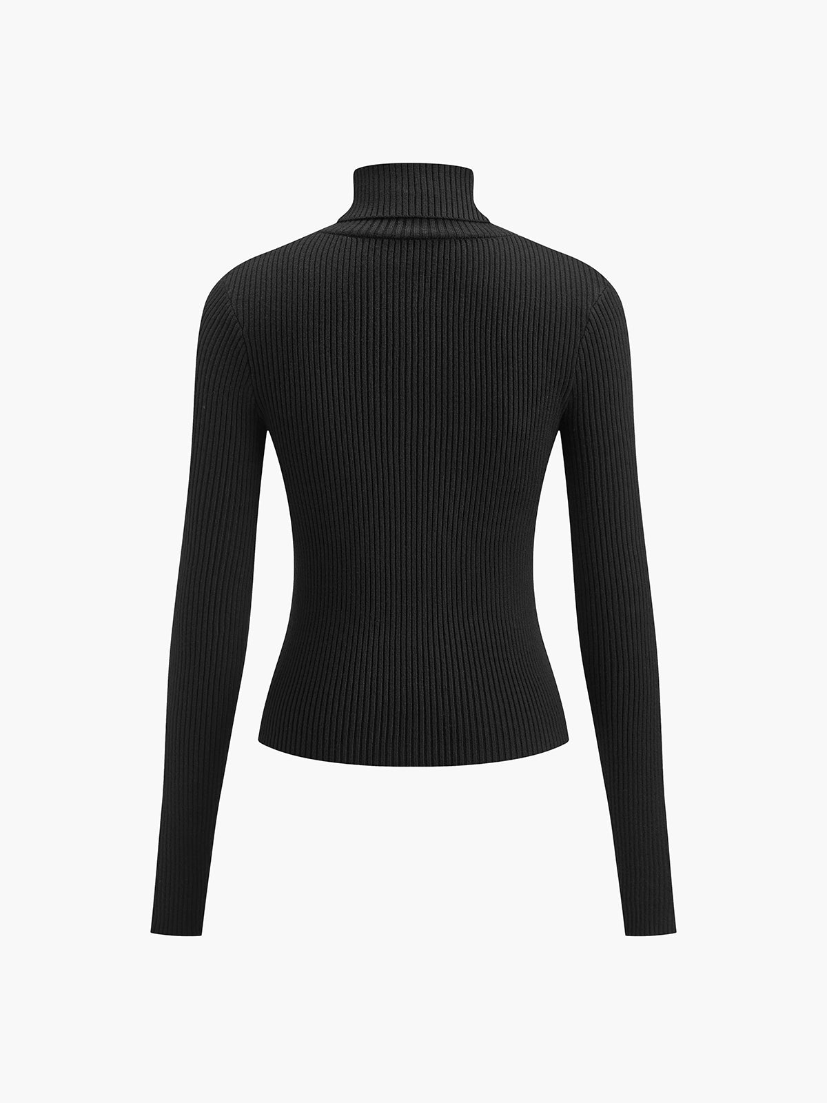 Lynne - Women's Minimalistisches Schlankes Turtleneck Top