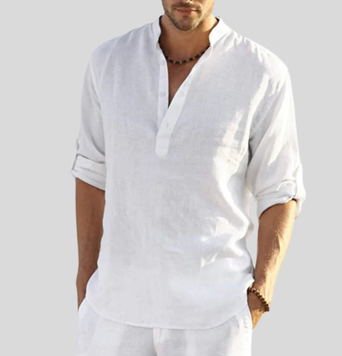 Brodie - Men's Casual Long Sleeve Shirt with Button Placket