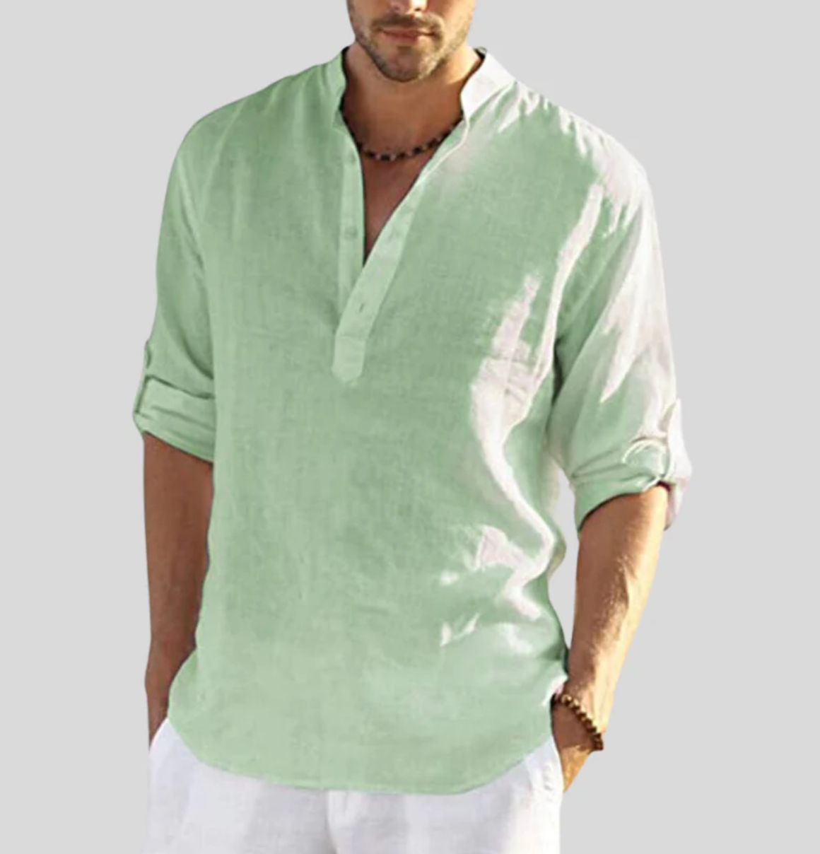 Brodie - Men's Casual Long Sleeve Shirt with Button Placket