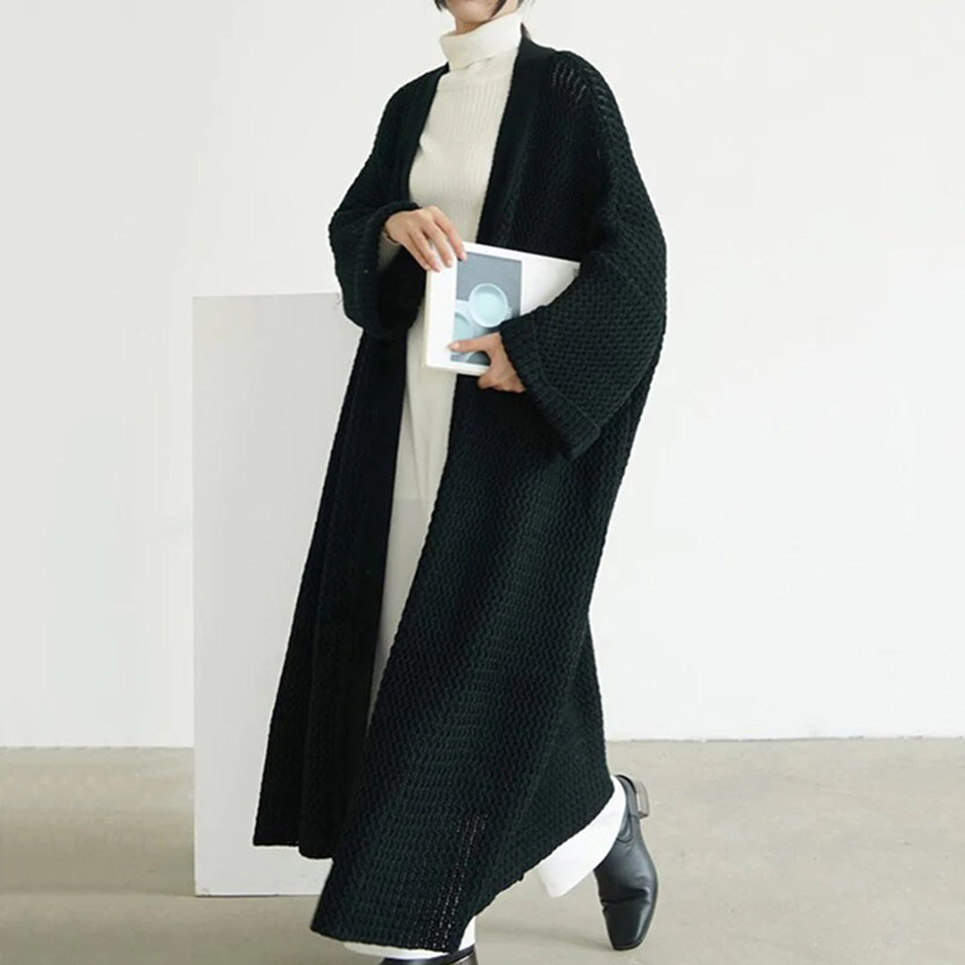 Clara - Women's Long Cardigan with open Front