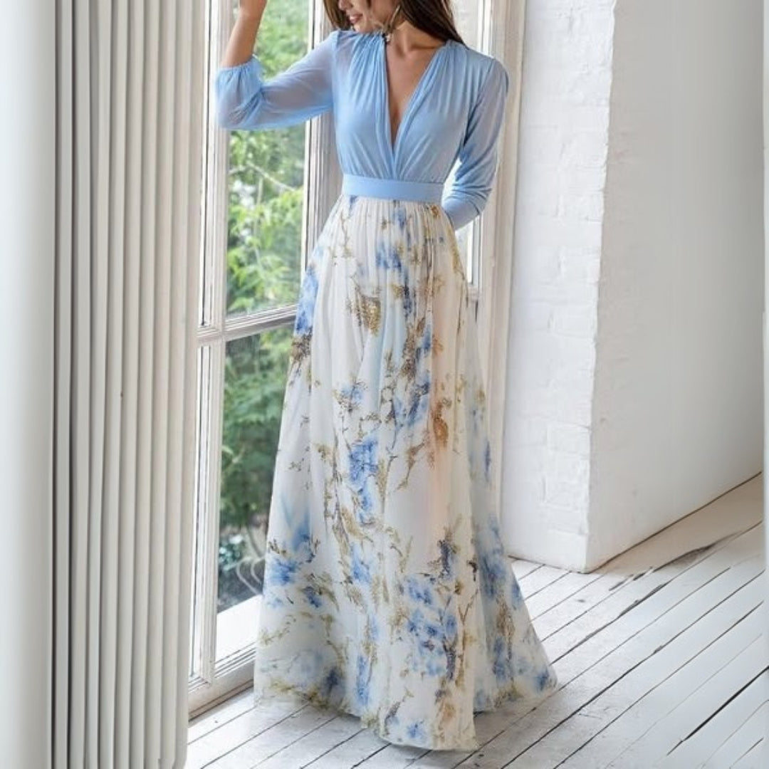 Ruby - Women's Floral V-Neck Maxi Dress