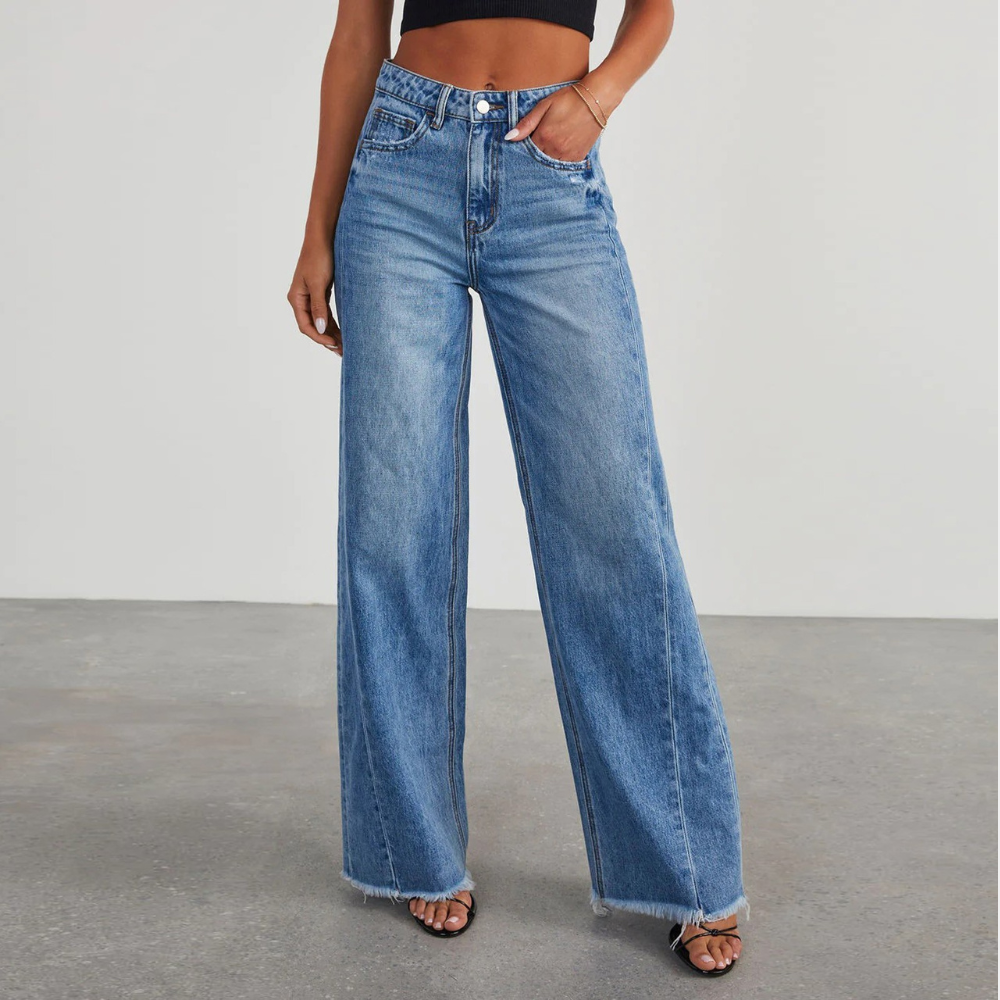 Blake - Vintage Gewaschene Wide Geschnittene Gerade Jeans Women's