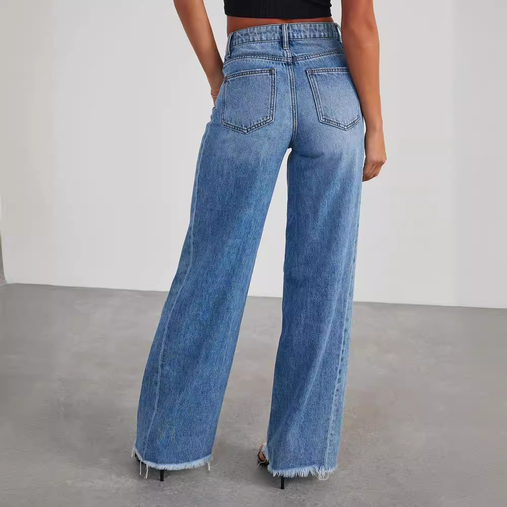 Blake - Vintage Gewaschene Wide Geschnittene Gerade Jeans Women's