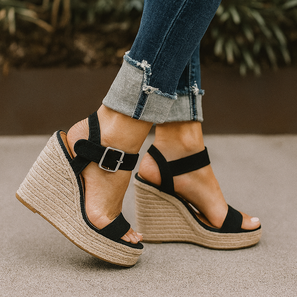 Victoria - Women's Spring Wedge Heel Sandals with Open Zehenpartie