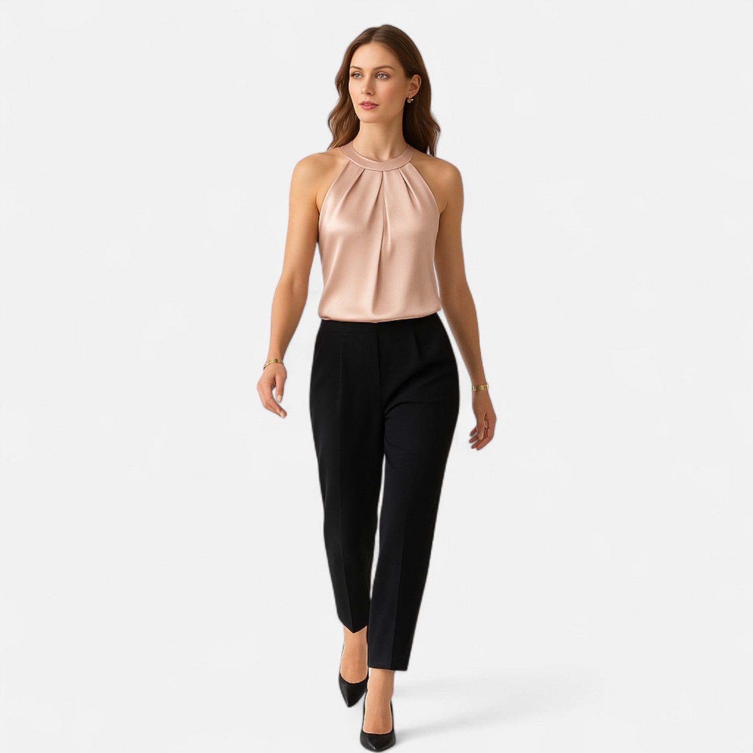 Olivia - Stylish Satin Halterneck Top for Women's