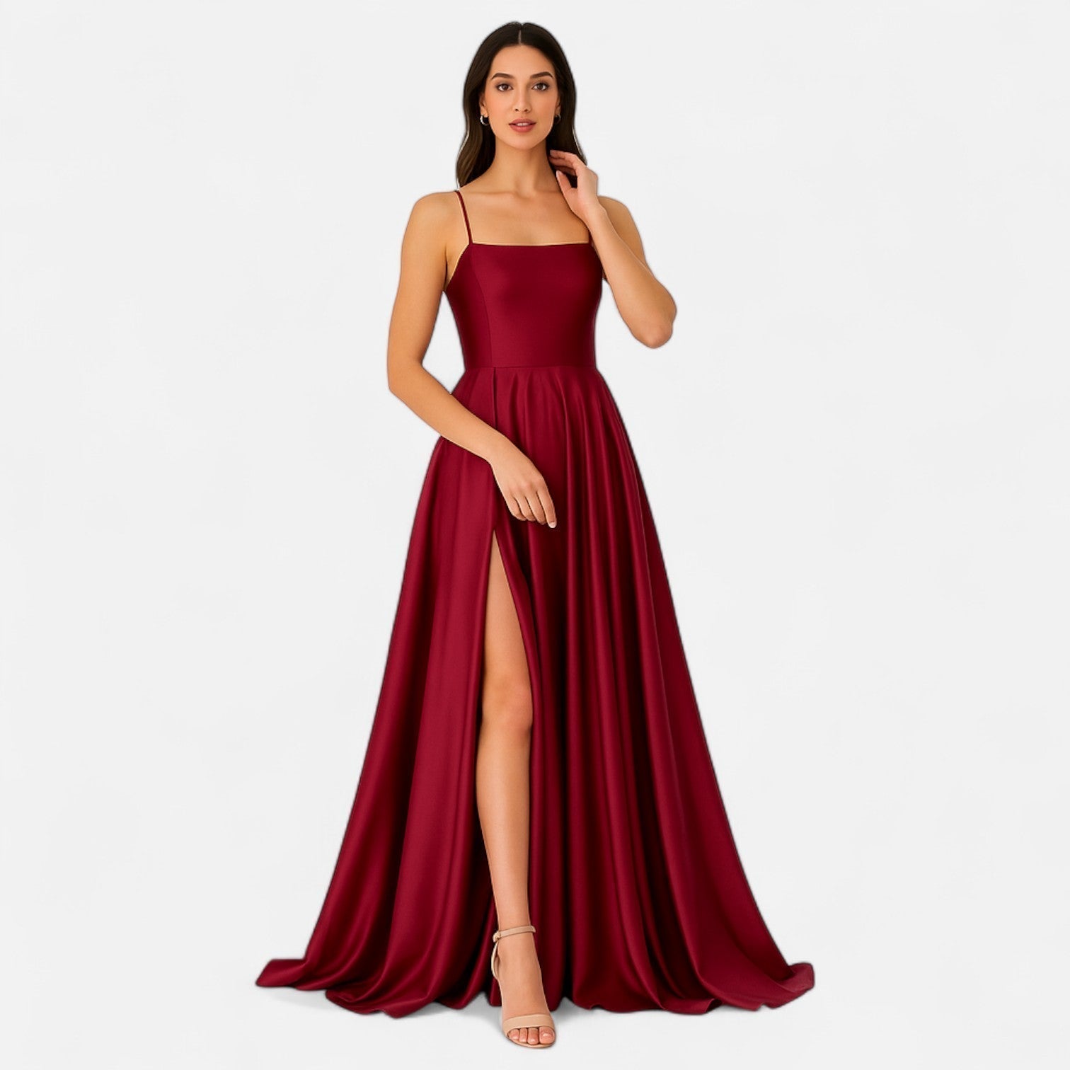Beth - Women's Wedding Guest Dress Slit Maxi Dress