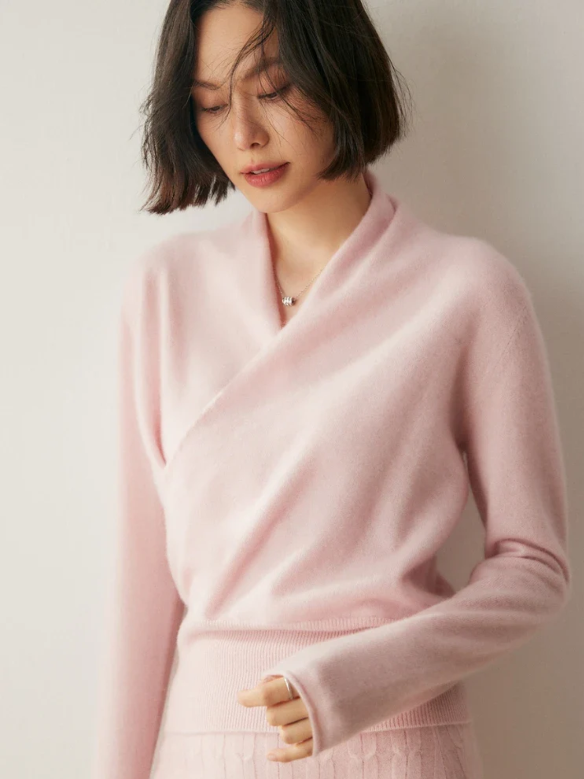 Sandra - Women's Elegant Wrap Sweater with Crossover Design