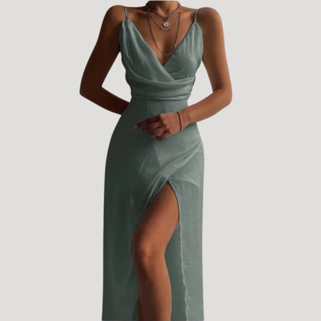 Deborah - Women's Maxi Dress with Slit for Wedding Guests