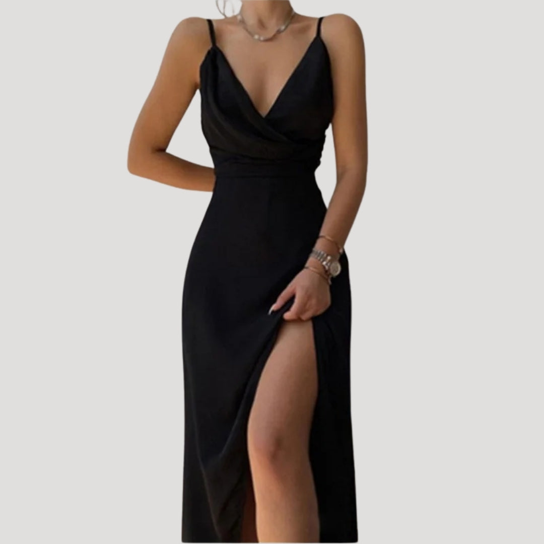 Deborah - Women's Maxi Dress with Slit for Wedding Guests