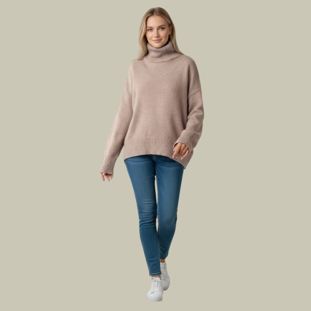 Lorraine - Women's Oversized Turtleneck Sweater for Spring
