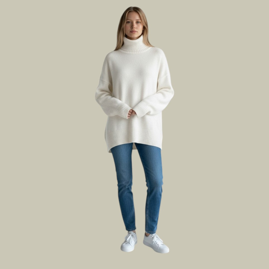Lorraine - Women's Oversized Turtleneck Sweater for Spring