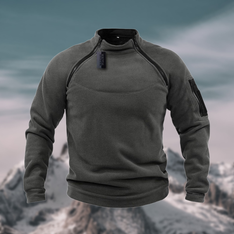 Ethan - Men's Spring Quarter-Zip Sweater with Stehkragen