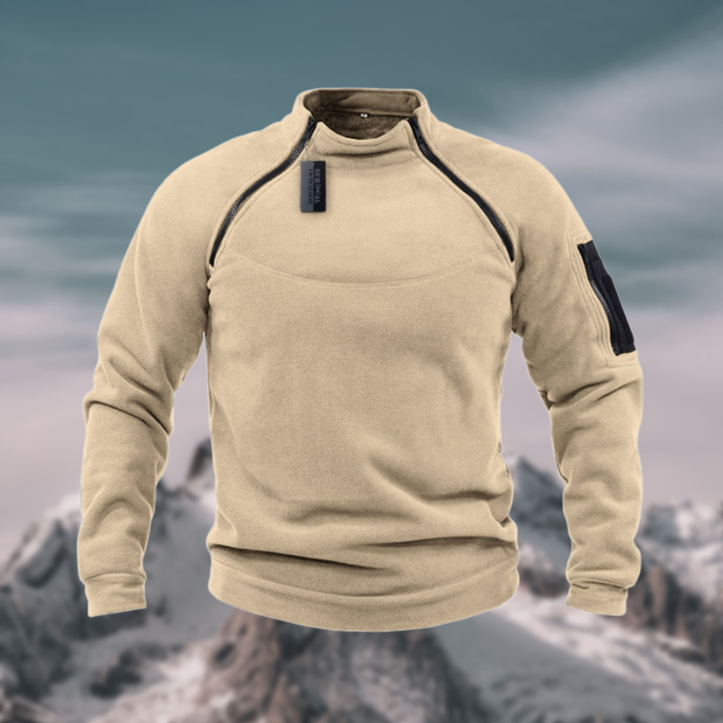 Ethan - Men's Spring Quarter-Zip Sweater with Stehkragen