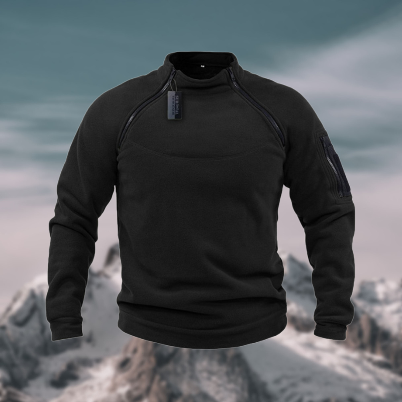 Ethan - Men's Spring Quarter-Zip Sweater with Stehkragen