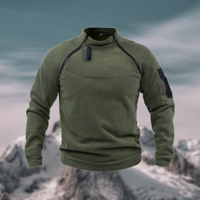Ethan - Men's Spring Quarter-Zip Sweater with Stehkragen