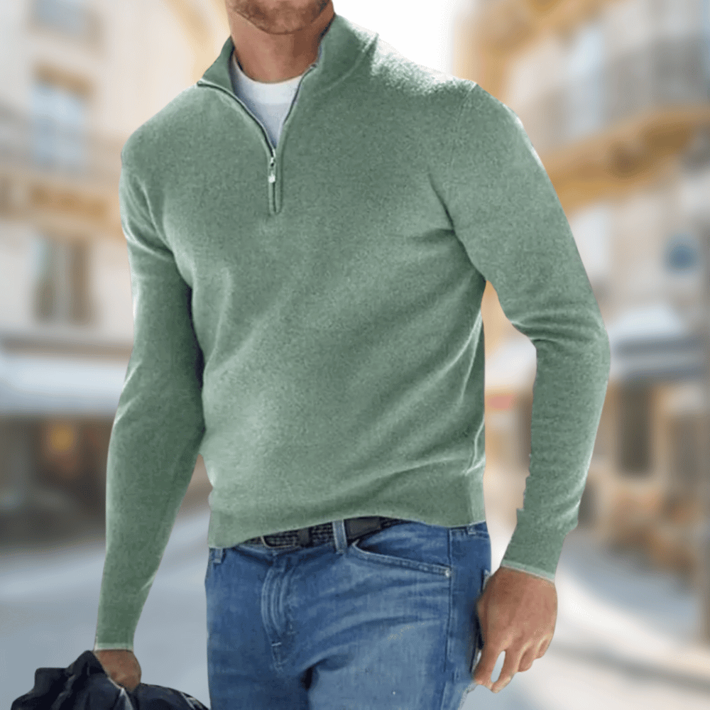 Fletcher - Men's Freizeitpullover with Zip at Collar