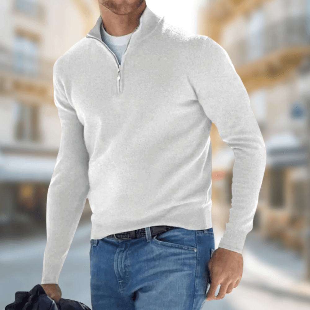 Fletcher - Men's Freizeitpullover with Zip at Collar