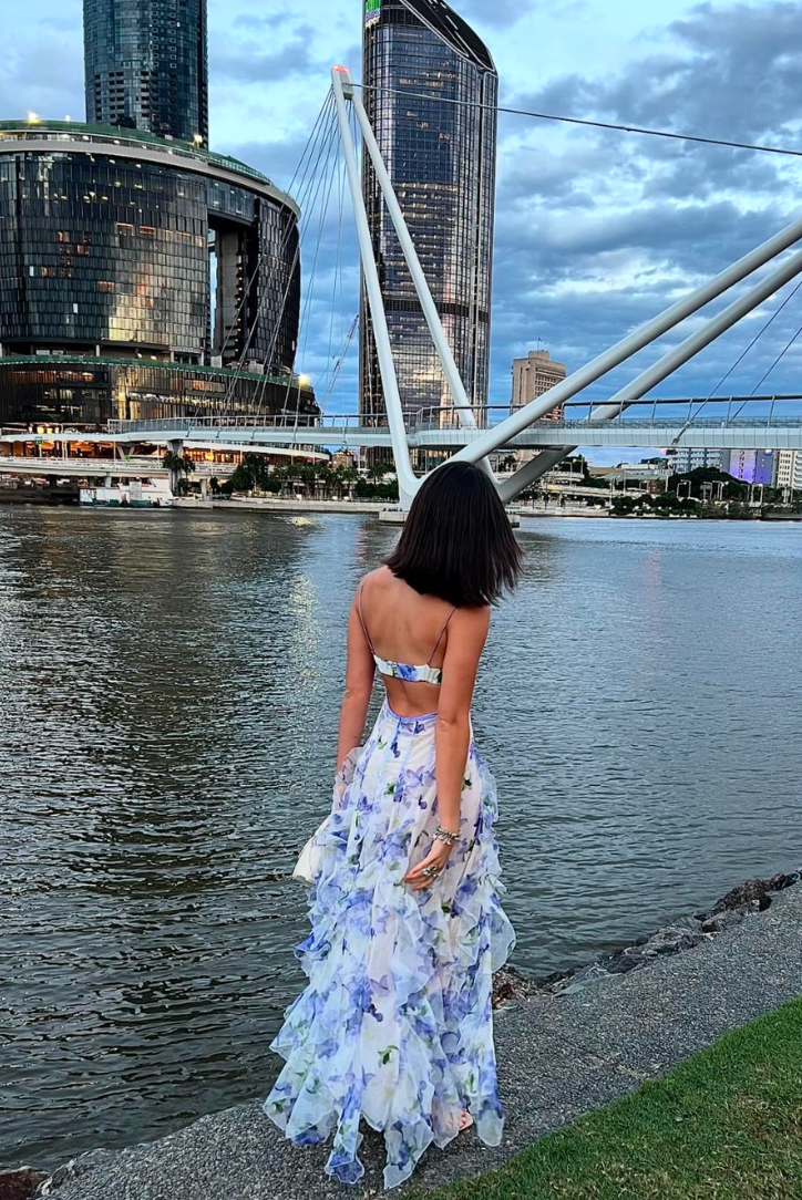 Diane - Women's Summer Floral Cut-Out Maxi Dress