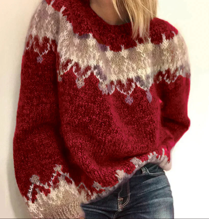 Sophia - Cosy Spring-Christmas Sweater with lockerem Cut