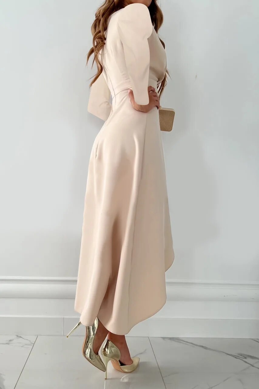Janice - Women's Midi-Etui-Dress with V-Neck and Slit