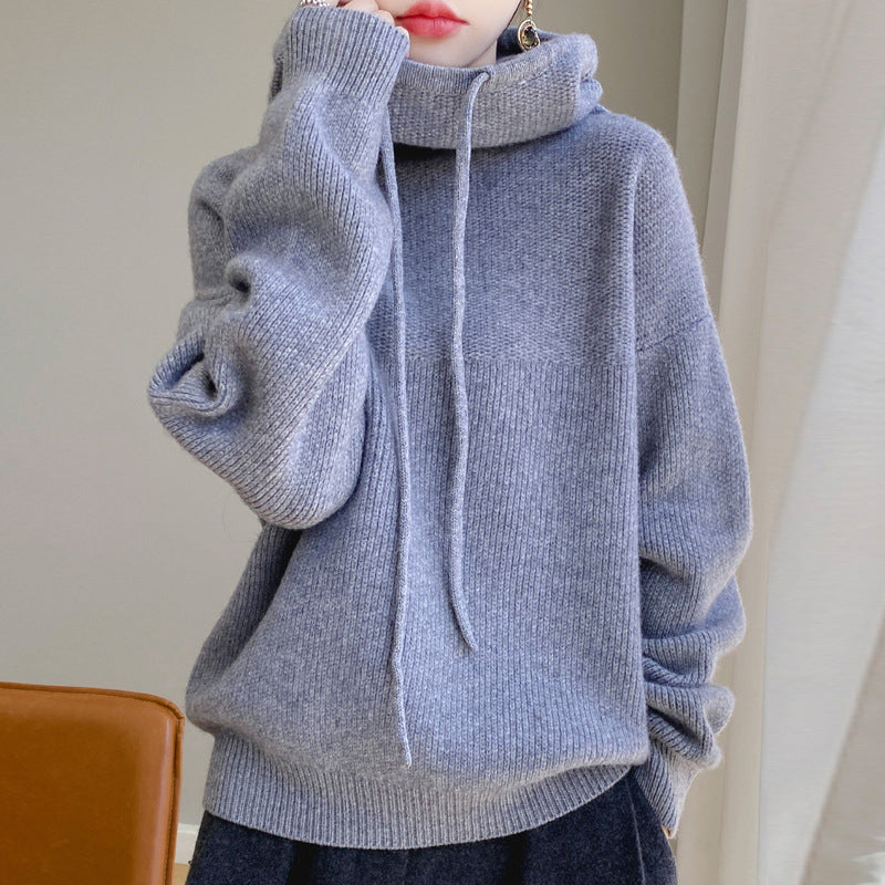 Molly - Women's Cosy Oversize Knit Sweater with Drawstring