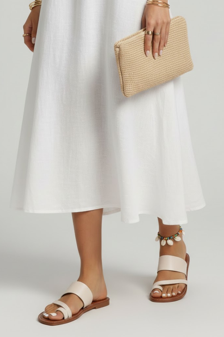 Caitlin - Women's Slip-On-Sandals with Schnallenriemen