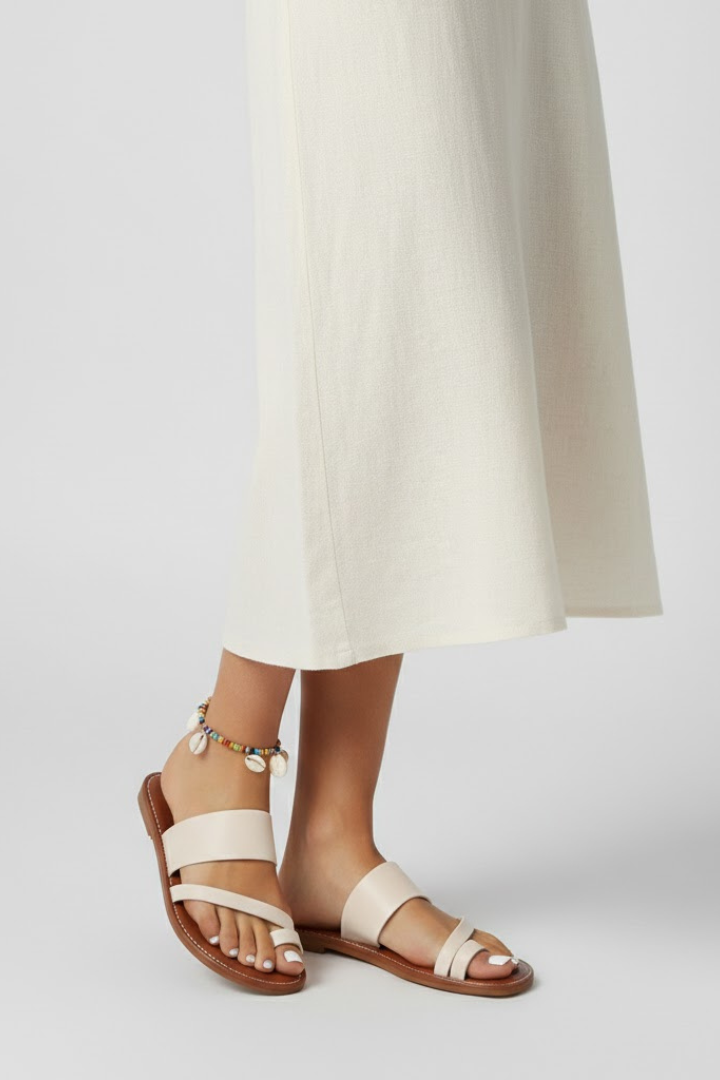 Caitlin - Women's Slip-On-Sandals with Schnallenriemen