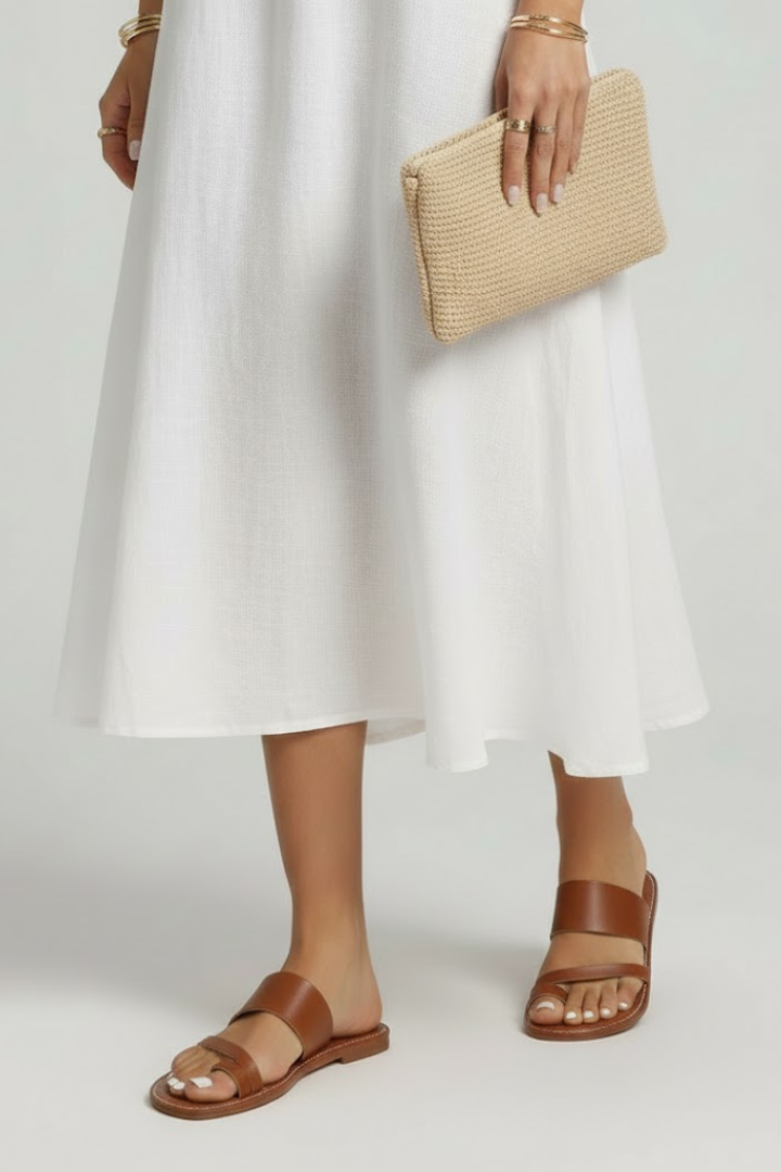 Caitlin - Women's Slip-On-Sandals with Schnallenriemen