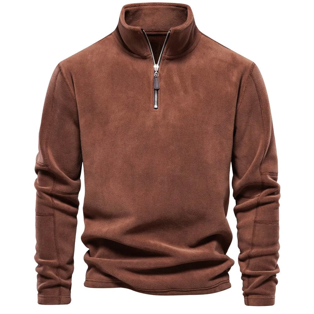 George - Men's Klassisches Sweatshirt with Quarter Zip at Collar
