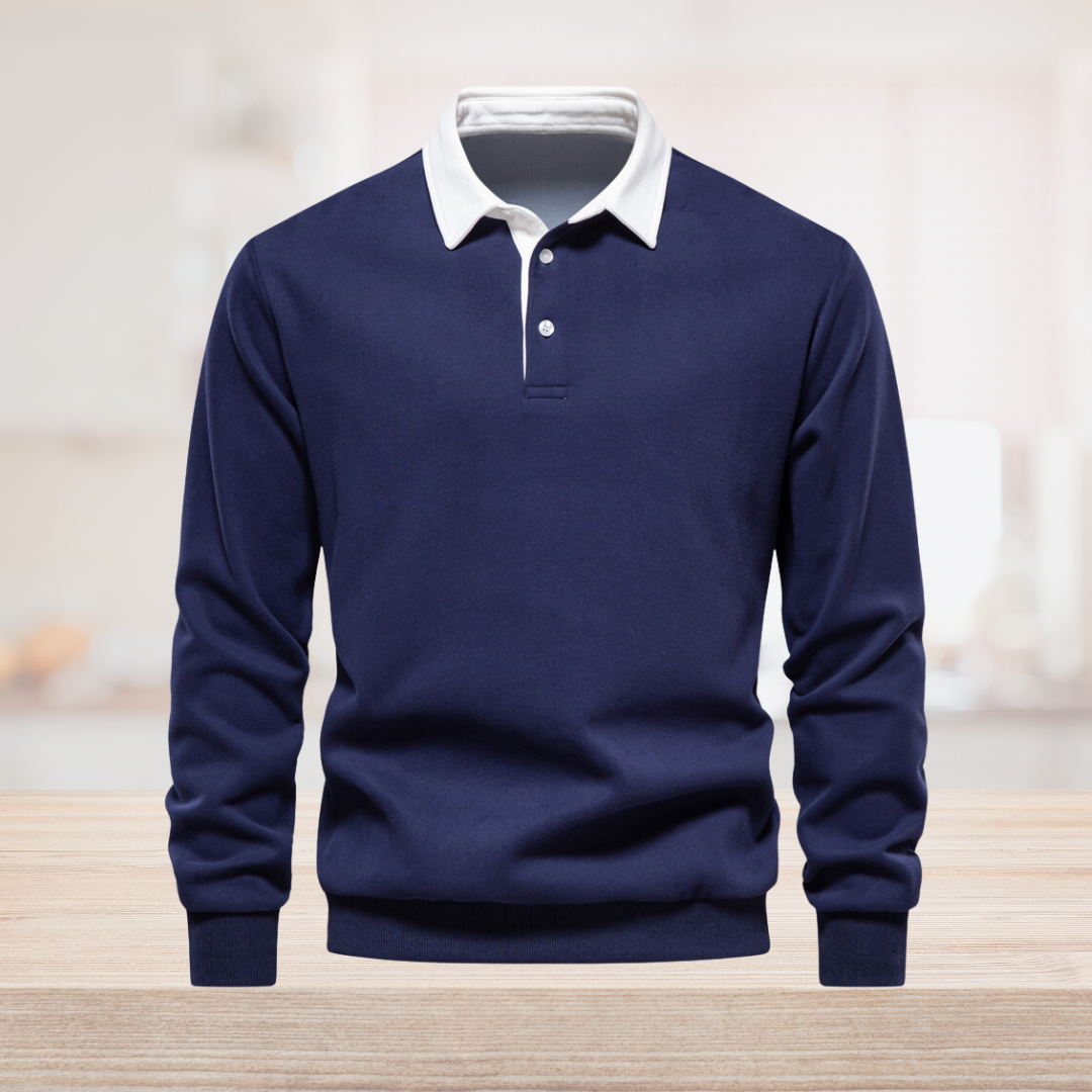 Jennifer - Men's Long Sleeve Polohemd with Classic Collar