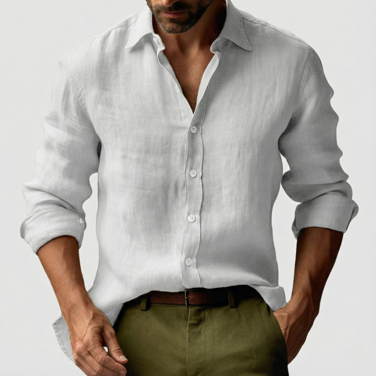 Cameron - Men's Vintage-Shirt with Buttons
