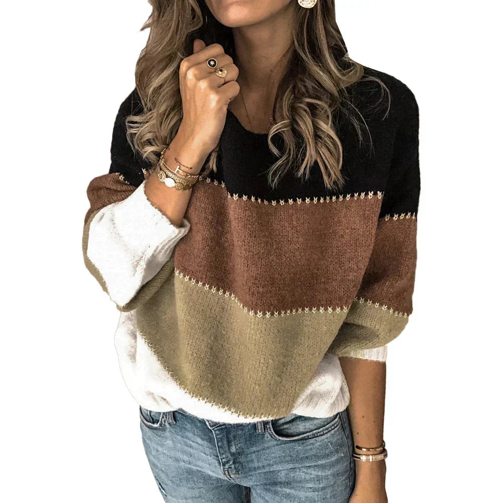 Wendy - Women's Colour Block-Sweater for Spring