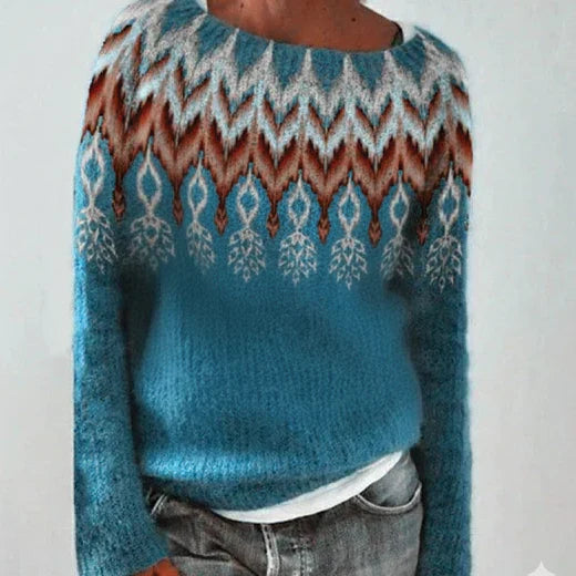 Amelia - Women's-Spring-Christmas Sweater with nordischem Pattern