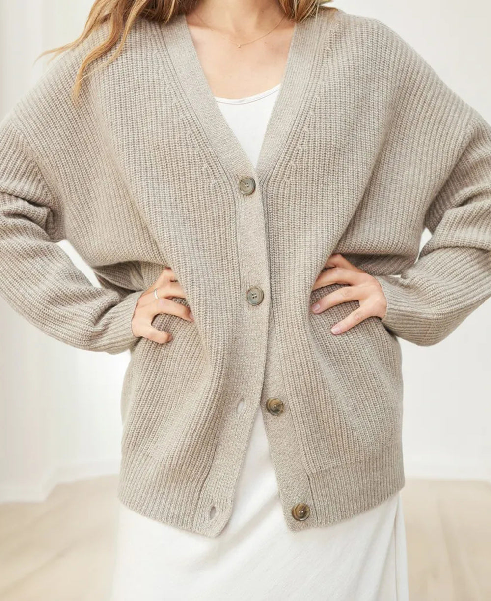 Natalie - Women's Oversized Cardigan with Buttons