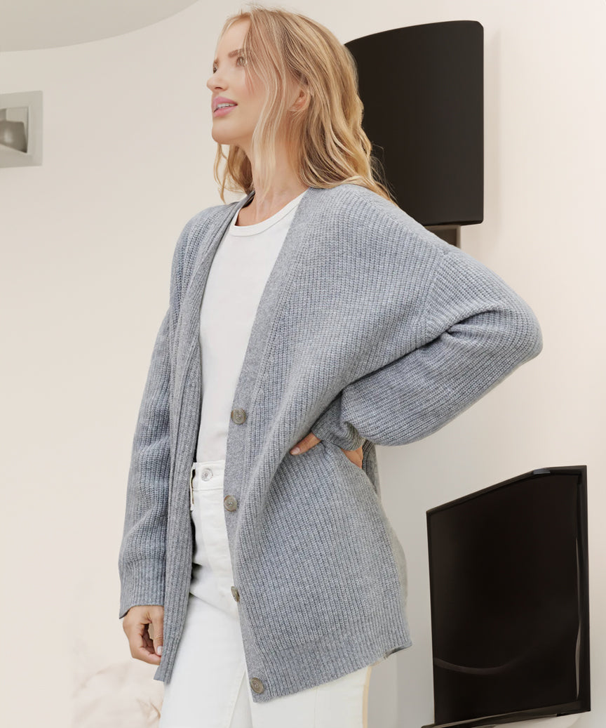 Natalie - Women's Oversized Cardigan with Buttons