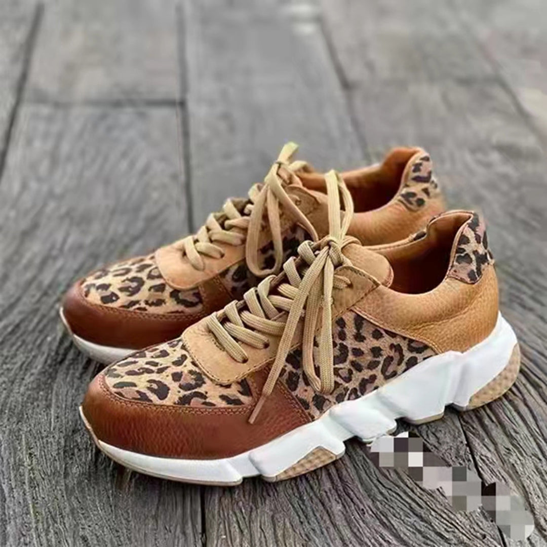 Eleanor - Stylish Women's-Spring-Sneaker with Leopard Print and Lacing