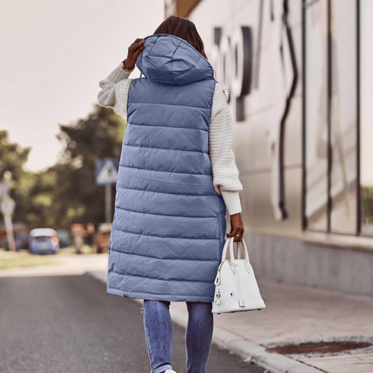 Florence - Women's Long Steppweste with Hood