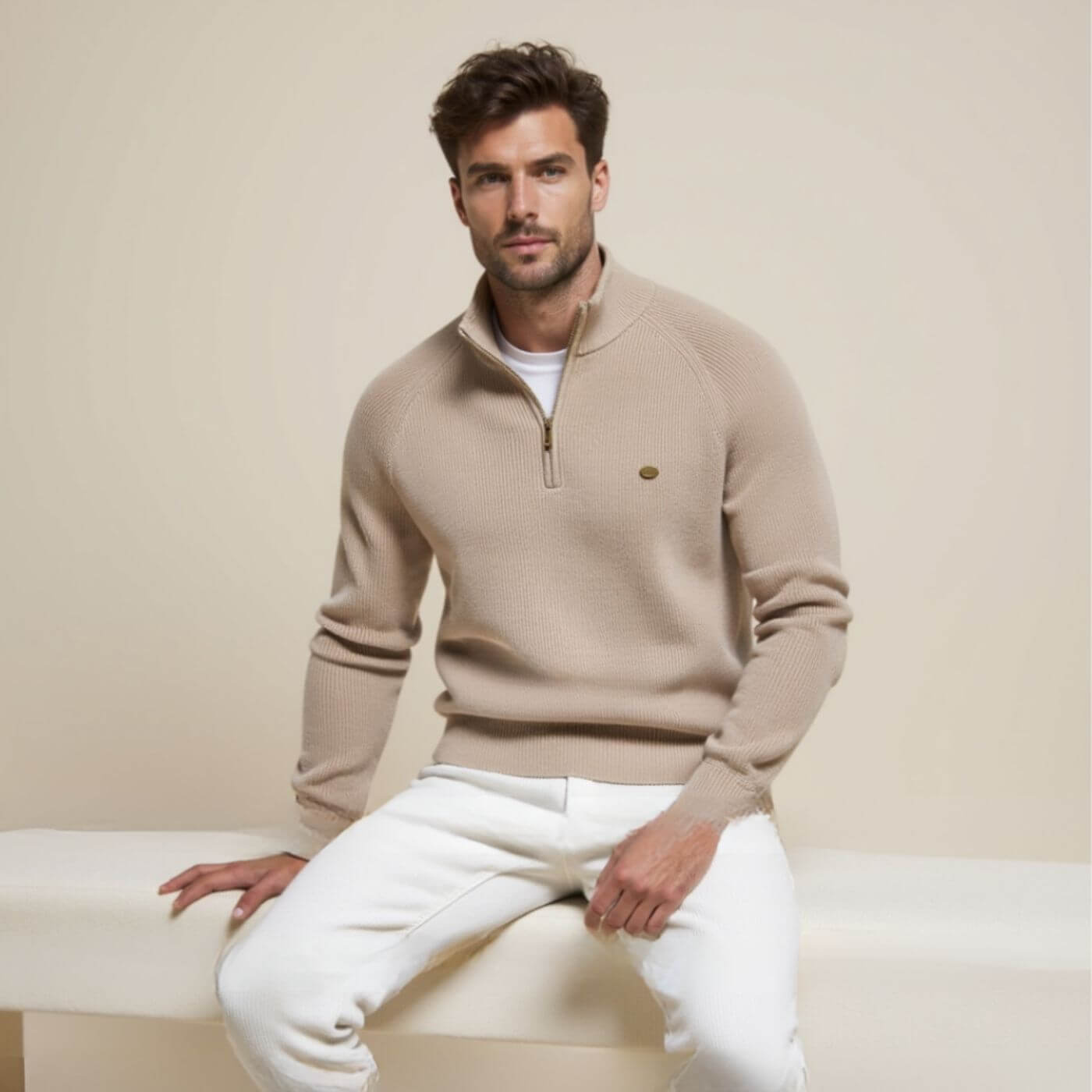 Freddie - Men's Spring Half-Zip Knit Sweater